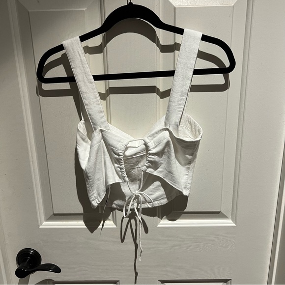 BNWT Abercrombie & Fitch Linen Blend Crop Tank Top - Picture 5 of 6